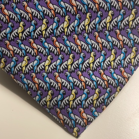 Cremieux Men’s Tie Silk Parrots Print Multicolor - Picture 3 of 8